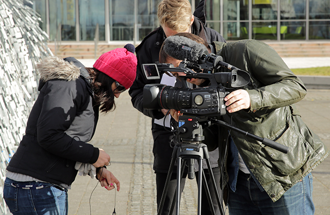Trainee broadcast journalists in Glasgow, Scotland